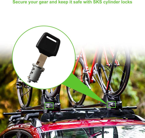 4 Pack Lock Cylinders Compatible with Yakima Car Roof Rack System Components SKS Lock Cores, Includes 4 Cylinders Cores, 4 Opening Keys and 1 Cont...