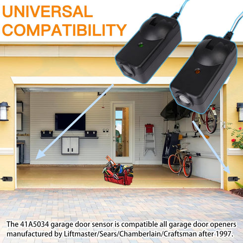 41A5034 Safety Sensor Kit, Garage Door Safety Sensor for Liftmaster Sears Chamberlain Craftsman Garage Door Opener...