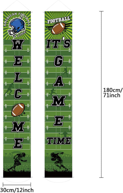 Football Party Banner Decorations 71" x 12" Welcome Porch Sign for American Football Theme Festival Birthday Shower Decoration...