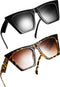 2 Pair Vintage Square Cat Eye Sunglasses Women Retro Trendy Cateye Sunglasses...