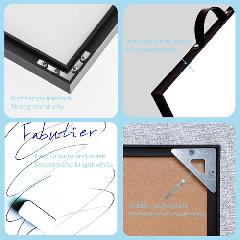 White Board Dry Erase Board Portable and Ultralight Small Magnetic Whiteboard includes Magnets 4 Dry Erase Markers3 Board Eraser 1 A3 Size 16 X 12...