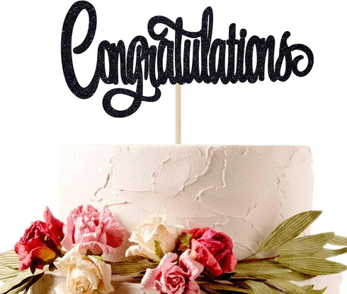Congratulations Cake Topper, Congrats Grad Graduate, 2025 Graduation/Wedding/Birthday/Anniversary/Retirement Celebration Party Decorations Supplie...