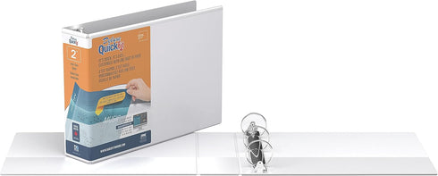 QuickFit Heavy-Duty Landscape 3-Ring Binder, Round Ring, 8 1/2 Inches by 11 Inches, 2 Inch, White...