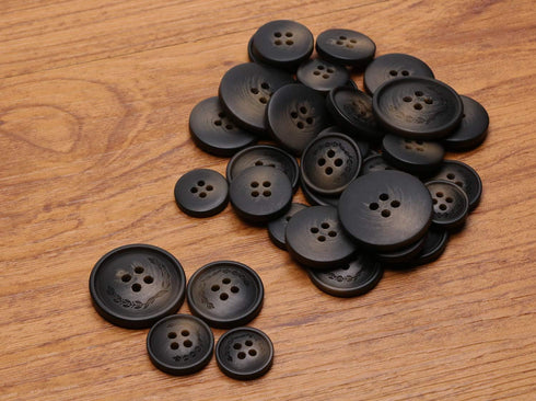 PENTA ANGEL Round Resin Buttons 40Pcs Assorted Size Flatback Sewing Buttons 4 Holes Craft Buttons Snaps with Stripe Flower for Scrapbooking Sewing...