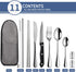 Portable Travel Utensils Set,Reusable Utensils,Travel Camping Cutlery Set,Stainless Steel Flatware Set with Case,Lunch Boxes Workplace Camping Sch...