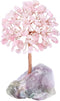 Jovivi Natural Rose Quartz Crystal Tree, Raw Healing Crystals Fluorite Base Gem Bonsai Money Tree for Home Office Table Decor Wealth and Luck...