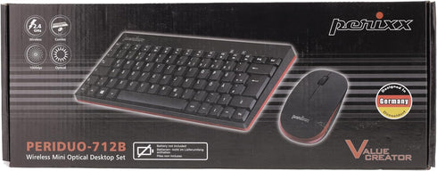 Perixx PERIDUO-712B ES Wireless Keyboard and Mouse Combo - Black - Español QWERTY...