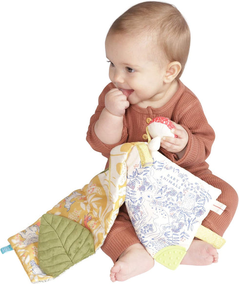 Manhattan Toy Deer One Soft Activity Crinkle Book & Fold Out Pat Mat for Baby, Toddler with Squeaker, Discovery Mirror and Teether...