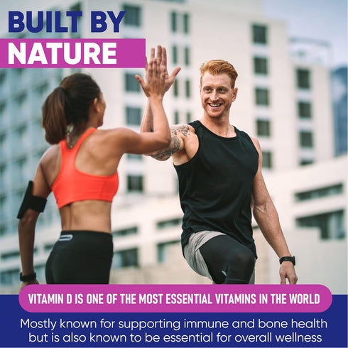 Vitamin D3 High Potency 5000 IU (125 mcg), Bone, Teeth, Muscle & Immune Health Support, Non-GMO, Gluten-Free, 2 Month Supply in Rapid-Release High...