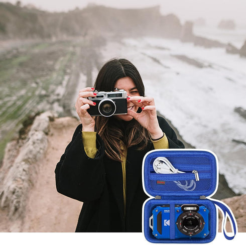 Carrying Case for KODAK PIXPRO WPZ2 Rugged Waterproof Digital Camera, Shockproof WiFi 4K Video Digital Camera Storage Cover Bag, Mesh Pocket fits ...