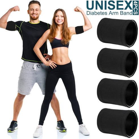 Sosation 4 Pcs Diabetes Arm Band Diabetes Sensor Cover Washable Reusable Diabetic Sensor Armband Sleeve for Diabetic Supplies Sports(X-Large)...