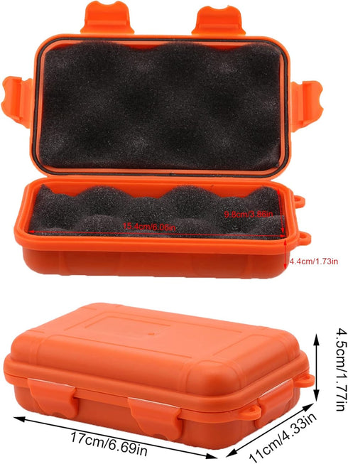 Waterproof Hard Case, Waterproof Shockproof Outdoor Survival Storage Carry Box, Universal Sealed Container Box with Foam(Orange,L)...