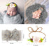 SPOKKI 4 Pcs Newborn Photography Props Outfits- Baby Long Ripple Wrap and Toddler Swaddle Blankets Photography Mat with Cute Headbands for Infant ...