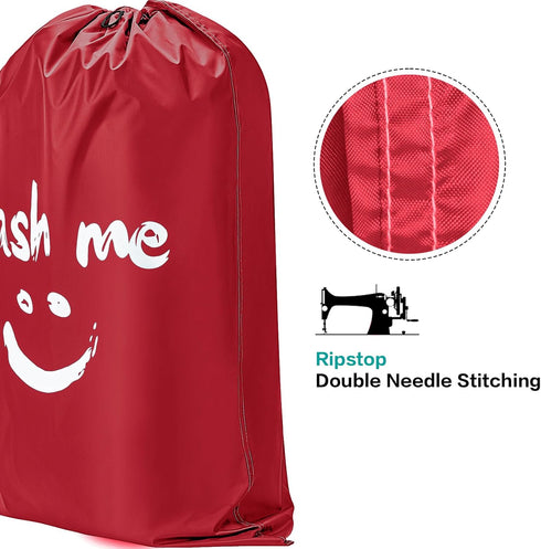 HOMEST 2 Pack XL Wash Me Travel Laundry Bag, Dirty Garments Organizer, Large Enough to Hold 4 Loads of Clothes, Easy Fit a Hamper or Clothing Bask...