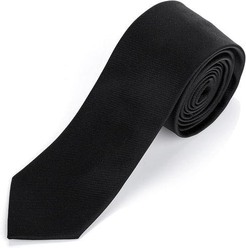 Yolev Black Tie Men's Ties Solid Uniform Pre-tied Adjustable Neck Strap Tie for Wedding Graduation School Uniforms...