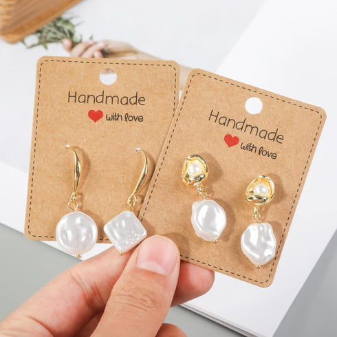 Femtindo 150 Pack Earring Cards for Jewelry Packaging DIY Earrings Holder Display Card with Bag for Studs Selling (Brown(Earring Card), 5x6.5cm)...