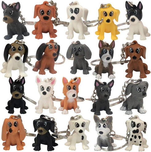 ArtCreativity Puppy Keychains, Set of 20, Fun Keychains for Backpack, Purse, Luggage, Unique Birthday Party Favors for Kids, Goodie Bag Fillers, S...