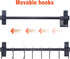 Dseap Pot Rack - Pots and Pans Hanging Rack Rail with 8 Hooks, Double Bars, Pot Hangers for Kitchen, Wall Mounted,Black...