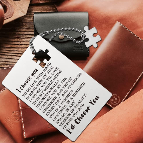 Wallet Insert Card, Engraved Wallet Inserts Card, Anniversary Valentine's Day Birthday Cards Gifts for Husband Boyfriend, Engraved Wallet Gift, Gi...