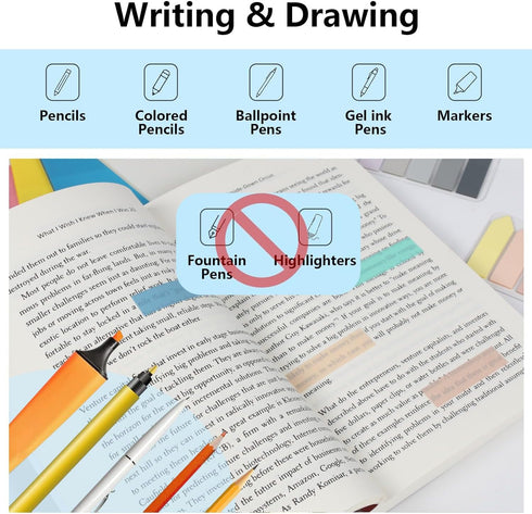 900 Sheets Transparent Sticky Notes, 3.74 x 2.75 in Waterproof Translucent Sticky Notes Pad Colorful See Through Memo Message Reminder with Self A...