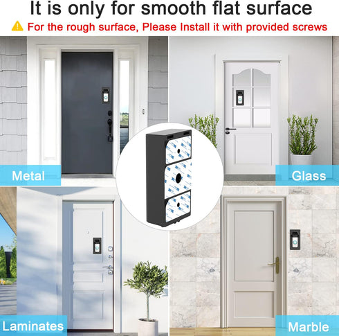Adhesive Mount Compatible with for Video Doorbell No-Drill Mounting Bracket cover Holder Not Block Doorbell Sensor...
