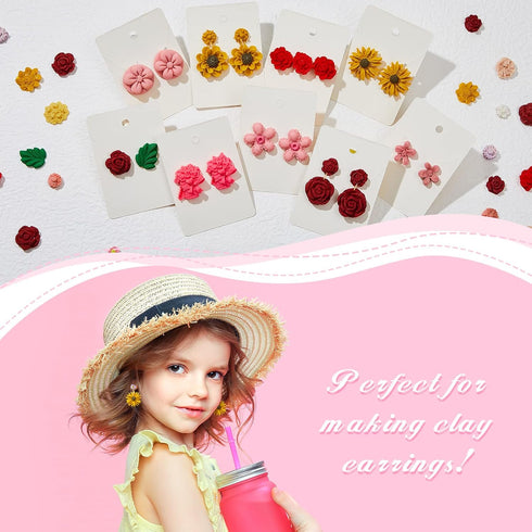 2 Pcs Flower Polymer Clay Molds for Jewelry Making, Daisy Rose Sunflower Nosegay Miniature Clay Molds for Polymer Clay Earrings Decoration for Cla...