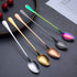Long Handle Tea Spoon, Stainless Steel Multicolored Spoon Iced Tea Spoons for Mixing Ice Cream Coffee Spoon Milkshake Dessert Spoon Cocktail Stirr...