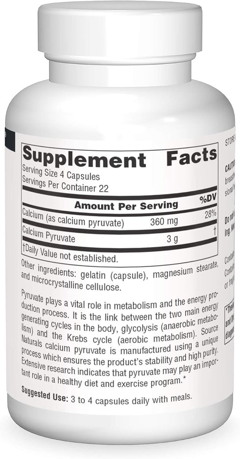 Source Naturals Pyruvate Power 750mg, 90 Capsules...