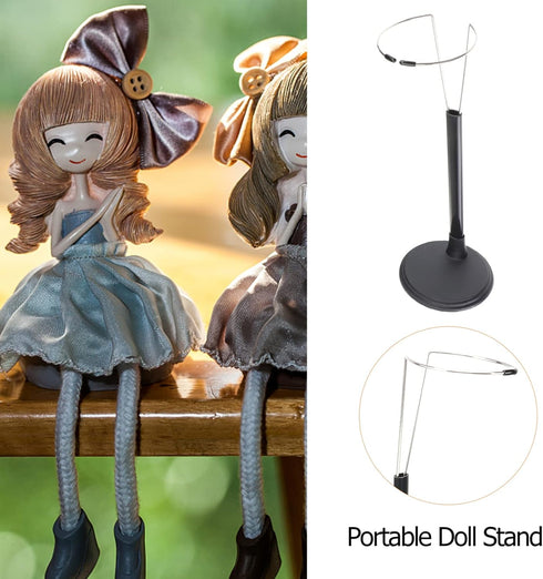 jojofuny Doll Stands for 12- inch Dolls, 2pcs Black Action Figure Stand Portable Fashion Dolls Organizer Display Bracket Doll Holder for Home Deco...
