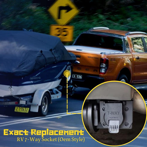 OEM Style Replacement USCAR Connector Wiring Harness, Universal 7 Pin Trailer Plug Truck Side, Splice-in Multi-Tow Factory 7 Way Towing Hitch Wire...