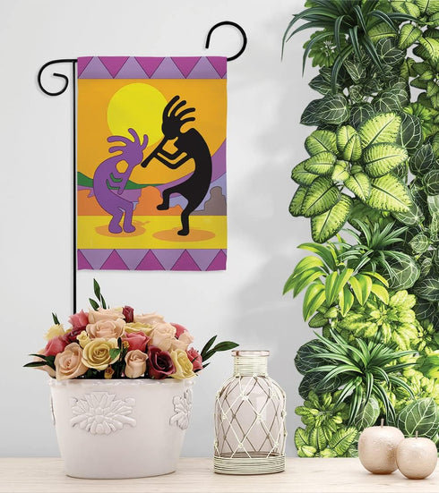 Breeze Decor Kokopelli Garden Flag Regional Southwest Desert Cactus Country Succulent Particular Area House Decoration Banner Small Yard Gift Doub...