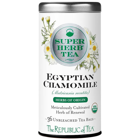 The Republic of Tea — Organic Egyptian Chamomile SuperHerb Tea Tin, 36 Herbal Tea Bags, Naturally Caffeine-Free Herbs of Origin...