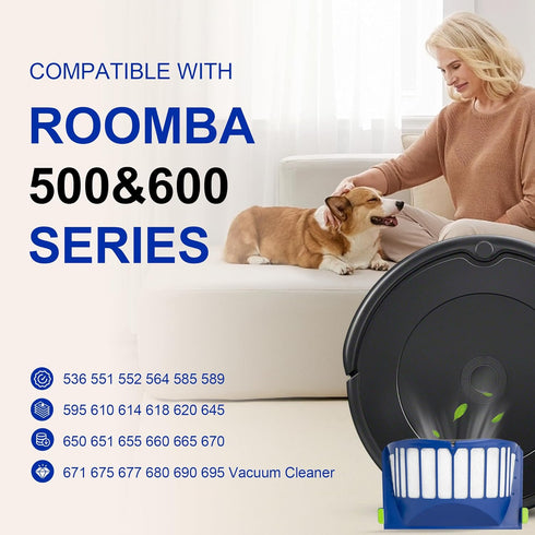 Funmit Aero Vac Filter Replacement parts for Roomba 500 & 600 Series 536 550 595 614 618 620 630 635 645 650 655 660 665 671 675 677 680 690 694 6...