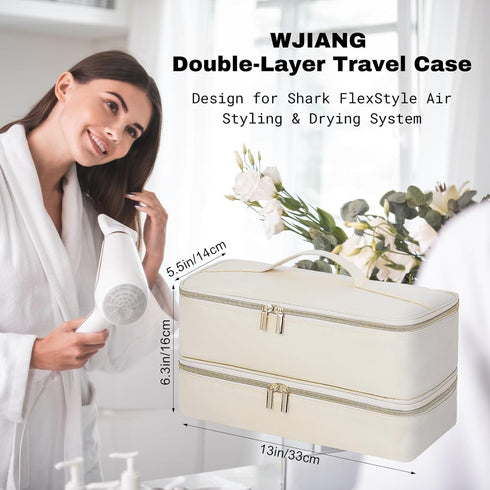 Carrying Case for Shark Flexstyle, Double-Layer Travel Case for Dyson Supersonic Hair Dryer/Dyson Airwrap, Waterproof Storage Case Travel Organise...