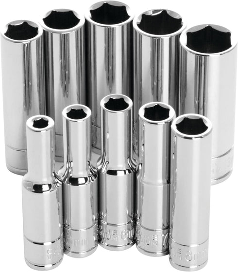 Performance Tool W36400 1/4-Inch Drive 6-point MET Deep Wall Socket Set, 10-Piece...