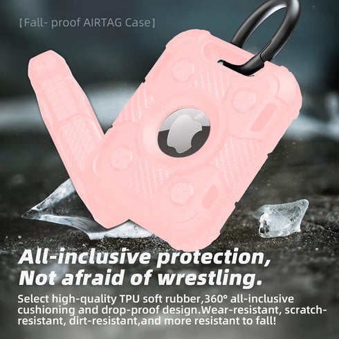 AirTag Case with Keychain, Cool Armor Rugged Shockproof AirTag Holder, Hard PC Anti-Scratch Air Tag Case Cover Tracker Key Ring Dog Collar AirTag ...