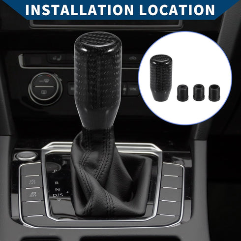 Shift Knob with 3 Adapter/Front Gear Shifter Knob for Automatic and Manual Vehicles/Durable Stick Shifter Lever Knob Resin 7cm / 1 Set Black...
