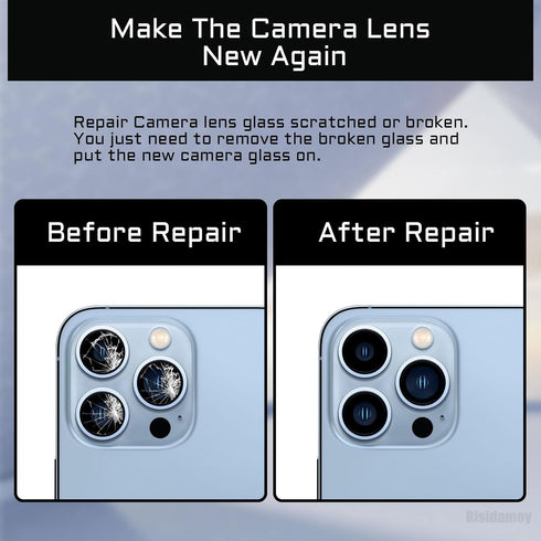 for iPhone 13 PRO OEM Rear Camera Lens Replacement for iPhone 13 PRO MAX with Dual-Sided Adhesive Back Camera Glass Lens with Fix Tool Repair Kit ...