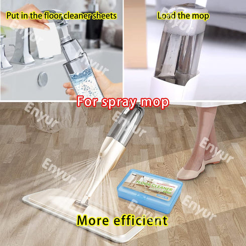 Floor Cleaner Sheets for Mopping Concentrated Multi-Surface Cleaner for Non Stubborn Stains, Multifunction Cleaning tablets Sheets, Portable box F...