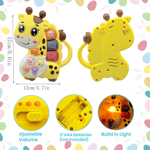 Baby Music Toys 12-18 Months, Animal Baby Piano Musical Light Infant Toys Toddlers Early Education Birthday Gift for 1 2 Year Old Girls Boys (gira...