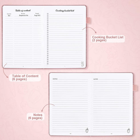 JUBTIC Blank Recipe Book to Write in Your Own Recipes, Personal Cook Book to Write in and Hardcover Recipe Notebook with 2 colorful stickers for F...