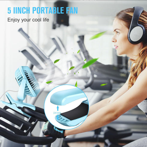 BESKAR Clip on Fan, Portable Small Desk Fans with Strong Airflow, 3 Speeds with Personal Fans Sturdy Clamp, Quiet Desk Fan & Clip Fan with USB Cor...