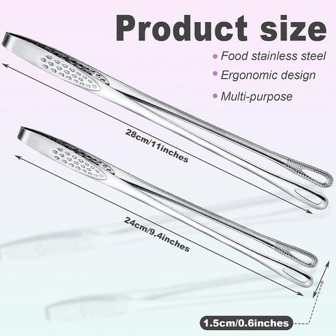 Geiserailie 3 Pcs Kitchen Tongs Korean BBQ Tweezers for Cooking Stainless Steel Kitchen Tweezers Grill Food Yakiniku Cooking Clamp Tool for Salad,...