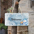 Blueangle Blue Snowman Welcome Sign - Front Door Decor Wall Hanging Acrylic Plaque Porch Decorations for Home...