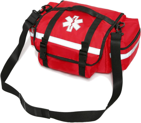 First Aid Bag Empty Trauma Medical Bag for Emergency First Responder Bag Organizer EMS EMT Shoulder Carry Bag 13 x9 x7 Red Middle...