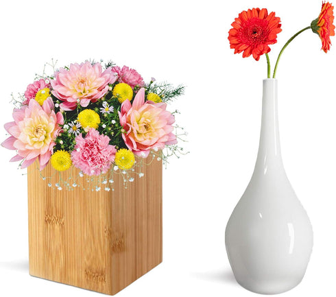 Pen Cup Holder,2 Pack Bamboo Wood Desk Pencil Holder Stand Multi Purpose Use Pencil Cup Pot Desk Accessories,Desktop Organizer Pencil Holder Ideal...