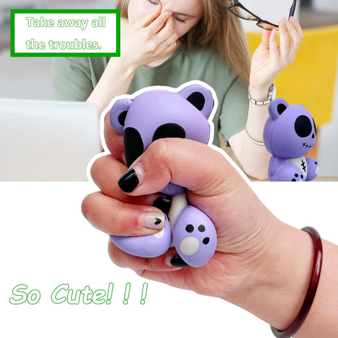 Horror Voodoo Bear Squishies Toy Cute Dolls Stress Relief Slow Rising Soft Squeeze Toys for Kids Halloween Christmas Thanksgiving Birthday Gift Co...