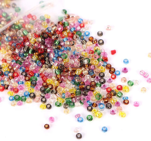 Approx 7200pcs 2mm Glass Tiny Seed Beads for DIY Jewelry Making Total 12colors...