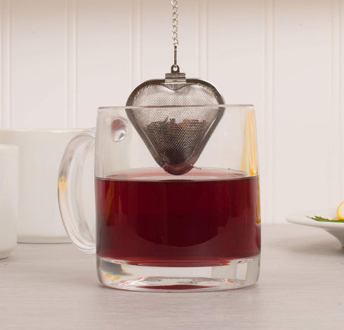 HIC Heart Shaped Loose Tea Leaf Strainer and Herbal Infuser, 18/8 Stainless Steel, Mesh Tea Ball, 2.5-Inch...