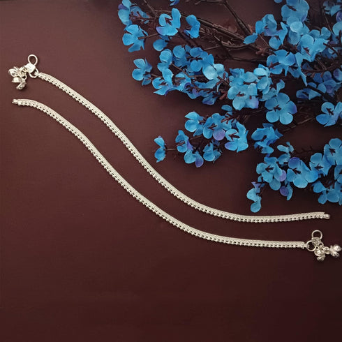 Efulgenz Silver Tone Indian Jewelry Anklets for Women Indian Bollywood Metal Ball Beads Wedding Indian Payal Anklet Pair for Women Indian Ankle Br...